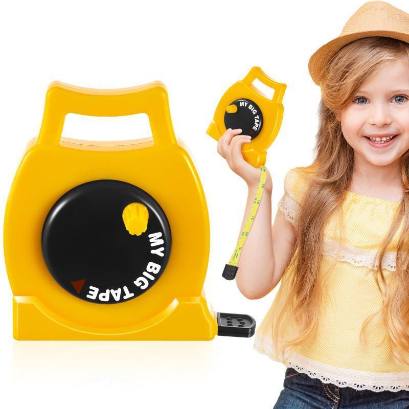 lot 23369 image: Wovnet 1 Pack Kids Measuring Tape Retractable 3.28 ft Tape Measure Educational Construction Toys Gift for Kids Toddler Back to School Christmas (Classic Style) - Retail $10