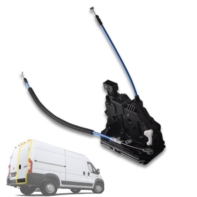 lot 26411 image: GrteRokky Rear Cargo Door Latch Lock Actuator with Cable for 2014-2018 Promaster 1500 2500 3500, Replaces 68226175AB, 68226175AA, 68169399AA, 937932 - Retail $45