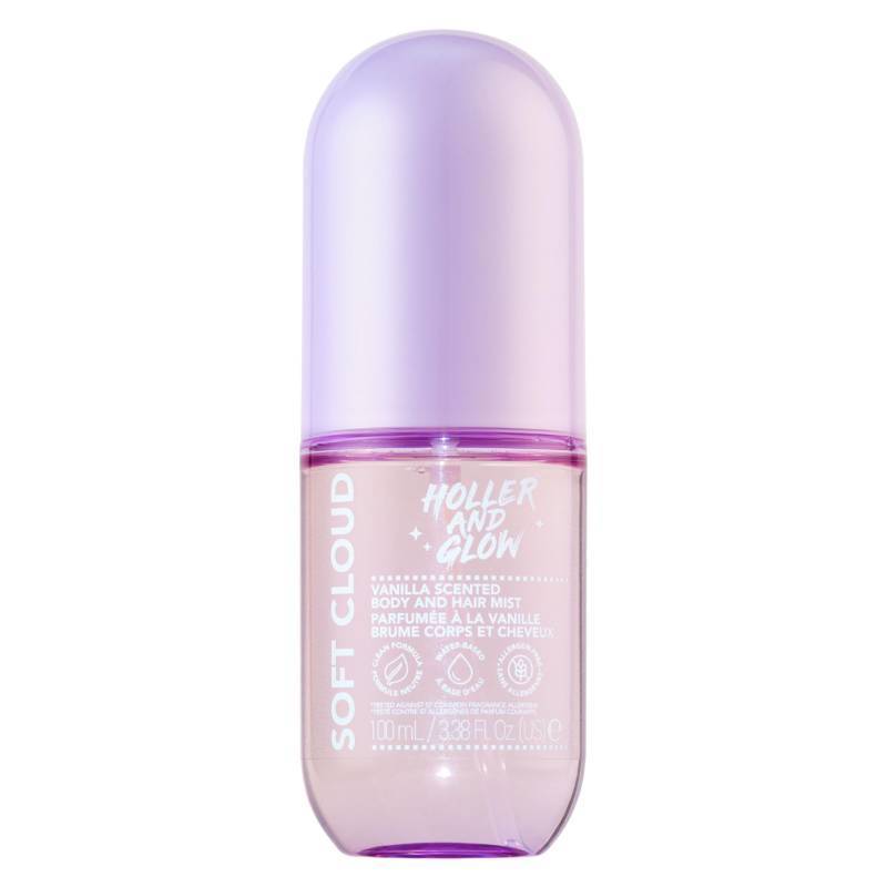 lot 26442 image: Holler And Glow Mood Boosting Soft Cloud Body & Hair Mist, Body Spray, Teen Girls Spritz, Long Lasting, Vanilla, Sweet Scented, Water Based Fragrance For Tweens, Clean & Gentle Formula, 3.38 Fl Oz - Retail $5