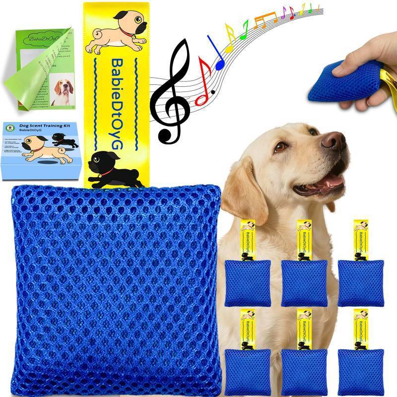 lot 32685 image: BabieDtOyG Dog Scent Training Kit with Squeaky Sound Interactive Nose Work Toys for Dogs, Hide & Seek Scent Games  Mental Stimulation, Anxiety Relief & Obedience Training for All Ages (Blue) - Retail $20