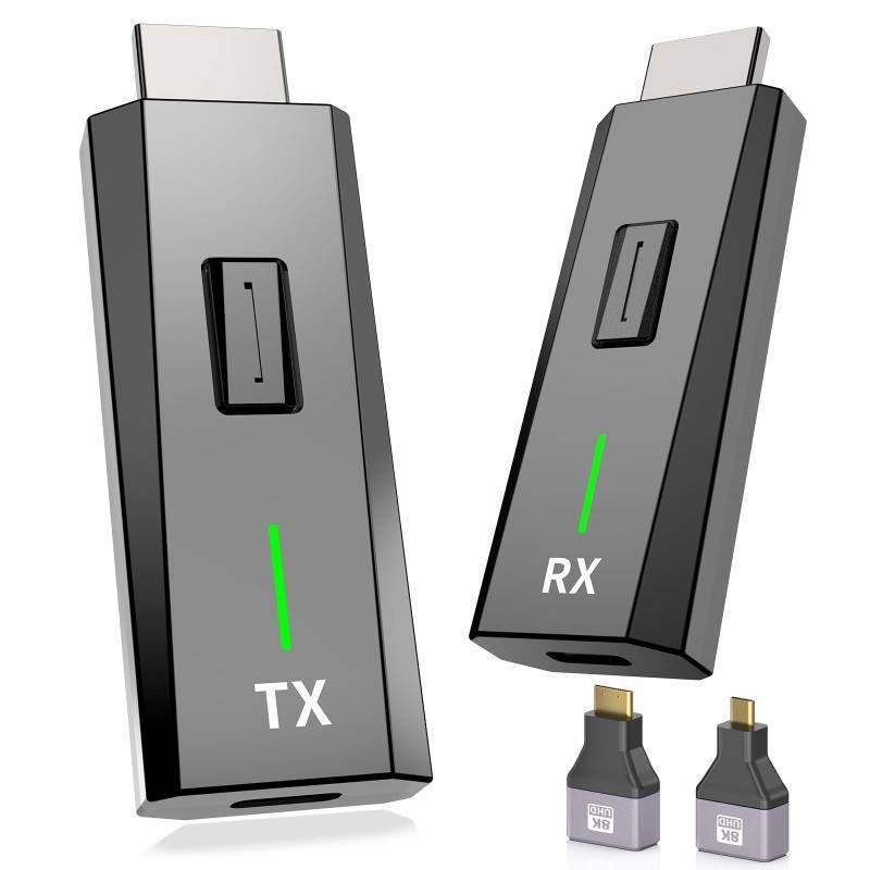 lot 45936 image: Upgraded Wireless HDMI Transmitter and Receiver 328FT100M, 4k Decode 1080P Output, Plug & Play Portable 2.4g5g, Wireless Hdmi Extender Kit to Monitor from LaptopPCProjectorTV Box - Retail $36