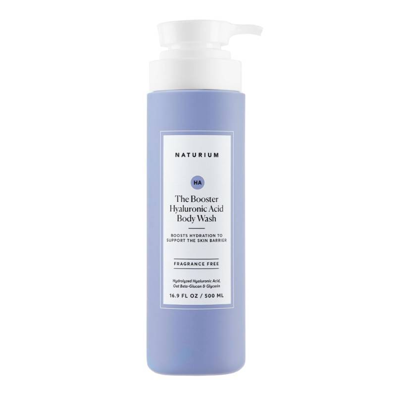 lot 42265 image: Naturium The Booster Hyaluronic Acid Body Wash, Hydrating & Moisturizing plus Minimizes Dryness, with Glycerin & Vitamin B5, 16.9 oz - Retail $17