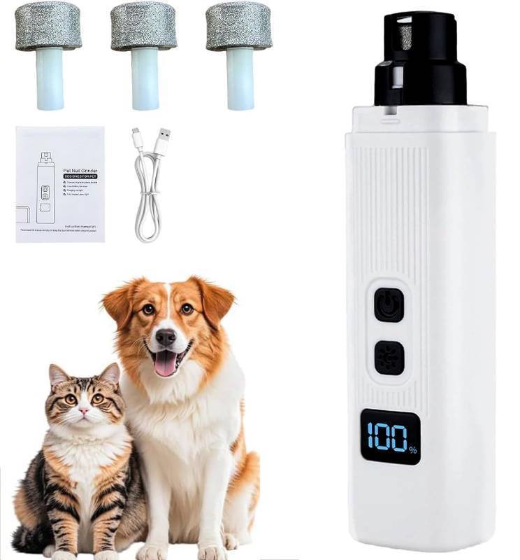 lot 33850 image: TFITWL Silent Groom Pro Pet Nail Grinder Low Noise Quiet Claw Trimmer for Dogs, Cats and Other Animals  Safe & Stress Free Nail Grooming, Ideal for Sensitive Dogs of All Breeds & Sizes (White) - Retail $16