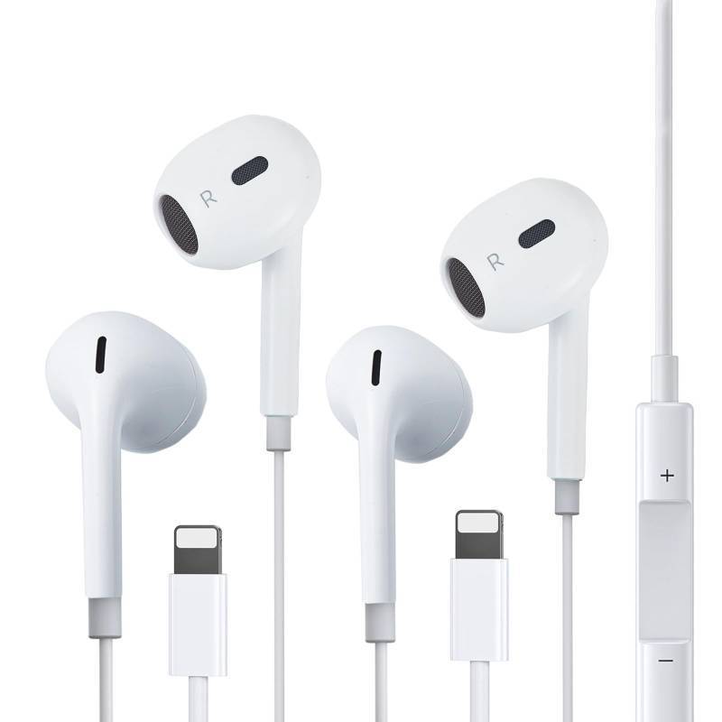 lot 33887 image: 2 Pack Wired Headphones for iPhone,Earbuds Earphones Built-in Microphone & Volume Control,Compatible with iPhone 14131211XRXSX87ProPro Max