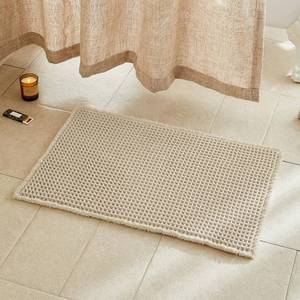 lot 19665 image: TYUU Pale Beige Bathroom Rug, Waffle Bath Mat Non Slip Washable Super Absorbent Quick Dry Boho Farmhouse Bathroom Decor, 30x20  18 x 26 Pale Beige - Retail $24