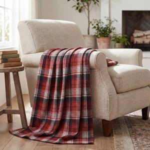 lot 19671 image: Horaldaily Red Dark Blue Farmhouse Plaid Decorative Blanket Throw, Spring Summer Rustic Soft Lightweight Blanket for Couch Sofa Bed Lounging Decoration, Ideal Gifts for Kids Adults Self, 50x60