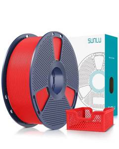 lot 19692 image: SUNLU Upgrade PLA2.0 3D Printer Filament, High Speed PLA Plus Filament 1.75mm, 30mms - 600mms Print Range, Tougher and Stronger, Dimensional Accuracy -0.02mm, 1KG Spool(2.2lbs), Red - Retail $18