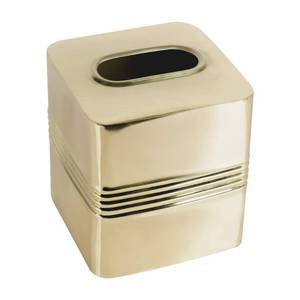 lot 19697 image: nu Steel Boutique Tissue Box Cover,Part of Our Jewel Bathroom Accessory Set Stainless Steel Square Facial Tissue Box Holder for Bathroom Vanity Countertops,Bedroom Dressers-Gold Finish - Retail $23