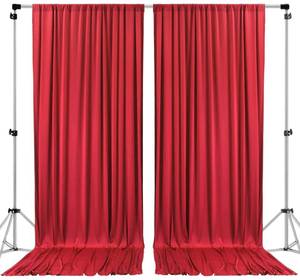 lot 19706 image: AK TRADING CO. 10 feet x 8 feet IFR Polyester Backdrop Drapes Curtains Panels with Rod Pockets - Wedding Ceremony Party Home Window Decorations - RED - Retail $32