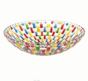 lot 24191 image: HMFDYHz 10 Colorful Crystal Glass Fruit Candy Dessert Snack Salad Bowl, Hand Painted Woven Art Decorative Bowl for Home,Office,Wedding Centerpiece Decor, Party, Server - Retail $29