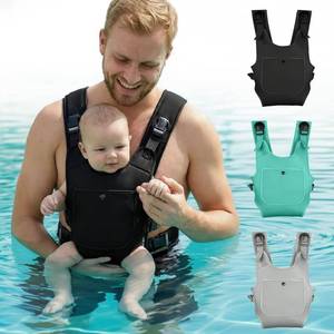 lot 24201 image: Neoprene Water Baby Carrier Newborn to Toddler, Ergonomic Waterproof Infant Chest Holder with Adjustable Straps, Breathable & Lightweight Baby Wearing Gear for Summer Pool Swimming & Beach - Retail $70