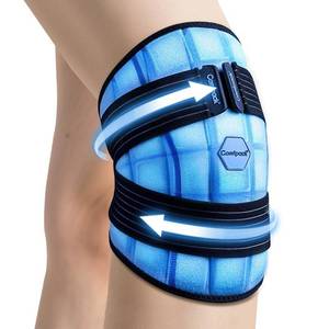 lot 24217 image: Comfpack Knee Ice Pack Wrap, 2 Hours Long Lasting Coldness Ice & Compression Therapy Flexible Ice Pack for Knee Replacement Surgery, Arthritis Pain, ACL, Swelling, Sports Injuries(23 x 10.3) - Retail $30