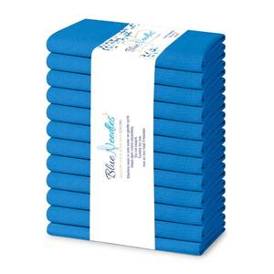 lot 24230 image: Blue Needles Solid Cloth Napkins Set of 12 Royal Blue 100% Cotton Dinner Napkins 18x18 inches - Reusable, Absorbent & Washable Linen, Ideal for Wedding Events Farmhouse Parties Hotel & Everyday Use - Retail $22