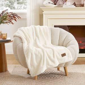 lot 24242 image: COZY KISS Waterproof Pet Blanket, Ultra Soft Luxury Faux Fur Throw Blanket for Couch, Cozy Warm Plush Blanket for Sofa Bedroom Living Room, Liquid Pee Proof for Large Dog or Cat, 30x40 inch, Cream - Retail $23