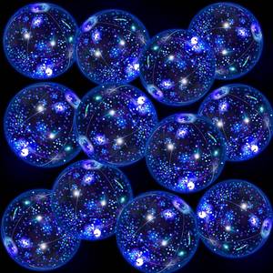 lot 24256 image: Vertintong 12 Pack 12 Inch Glow in The Dark LED Beach Ball Jumbo Confetti Glitters Inflatable Ball Swimming Pool Game for Party Pool Summer(Blue) - Retail $26