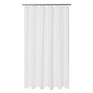lot 42731 image: Mrs Awesome Embossed Microfiber Extra Long Shower Curtain Liner 71 x 96 inches, Soft Fabric Shower Curtain Washable and Water Repellent, 71x96, White - Retail $15