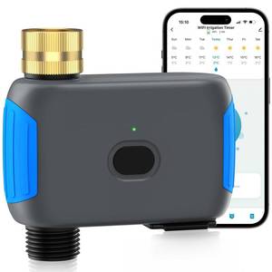 lot 42737 image: Grillum WiFi Sprinkler Timer, Smart Bluetooth Hose Timers, Water Timer for Garden Hose with APP, Digital Automatic Irrigation System Compatible with Alexa Google, for Outdoor Garden Lawn, 1 Outlet - Retail $40