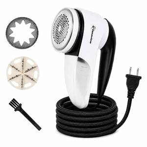 lot 42739 image: Power Corded Electric Fabric Shaver, No Battery, Pilling & Fuzz Remover for Clothes, Furniture, Couch, Sweaters - 6 Leaf Blades - Portable Defuzzer, Depiller with Stainless-Steel Blades - Retail $29