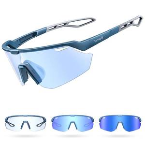 lot 42740 image: Lamicall Photochromic Sports Sunglasses for Men Women, UV400 Protection Sun Glasses for Day & Night Driving Cycling Running Baseball Fishing Golf, Blue - Retail $33