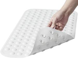 lot 42756 image: Yanzifly Bathtub Mat Non Slip Bath Mat for Tub Silicone Soft Bath Tub Mat Non Slip Shower Mats, Suction Cups Bath Tub Anti Slip Matt for Family Use, Machine Washable-White - Retail $9