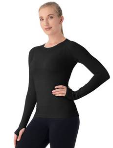 lot 42757 image: MathCat Seamless Workout Shirts for Women Long Sleeve Yoga Tops Sports Running Shirt Breathable Athletic Top Slim Fit Medium- Retail $28