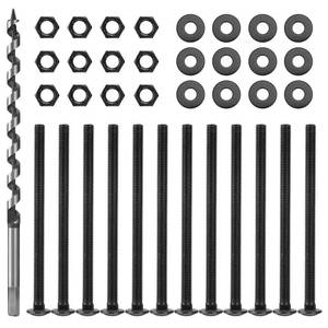 lot 42777 image: SPARKWHIZ 12 in. x 8 in. Carriage Bolt Kit Includes 9 Bolts, 9 Washers, and 9 Nuts12-Inch x 12-Inch Auger Drill Bit, Hex Shank 38-Inch - Retail $36