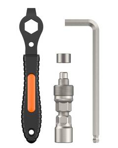 lot 42782 image: Pawfly Upgraded Bicycle Crank Puller, Bike Crank Removal Tool with Wrench & Top Cap, Bottom Bracket Tool, Crank Puller Bike Tool, Bike Repair Kit for Square Taper Shimano & ISIS Splined Crank Arm - Retail $10