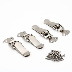 lot 42821 image: BERYLER Latch, Stainless Steel Spring Loaded Toggle Latch, Silver Catch Hasp Clamp Clip Lock with High Quality Stainless Steel Screws for Cabinet, Wooden Case, Box, Chest(4 Pack) - Retail $7