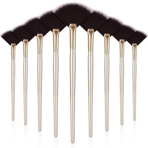 lot 43139 image: 9 Pieces Facial Fan Mask Brushes, Soft Facial Applicator Brushes Tools for Peel Glycolic Makeup for Mud Cream(Brown) - Retail $7
