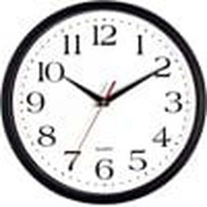 lot 43148 image: Bernhard Products Black Wall Clock  Silent Non Ticking - 12 Inch Quality Quartz Battery Operated Round Easy to Read HomeOfficeSchool Clock Sweep Movement (12 Inch) - Retail $64