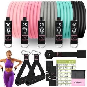 lot 43152 image: Aihoye Heavy Resistance Bands Working Out Women Workout Bands Resistance Women Elastic Bands Exercise Bands w Handles Long Resistance Bands Physical Therapy Bands Bicep Bands Weight Bands - Retail $16