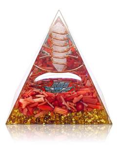 lot 43165 image: Hand of Fatima - Orgone Pyramid with Healing Crystals - Energy Generator for Positive Vibe, Stress Relief & Chakra Reiki Meditation - Pyramid Decor - Spiritual Gift for Success, Wealth & Prosperity - Retail $13