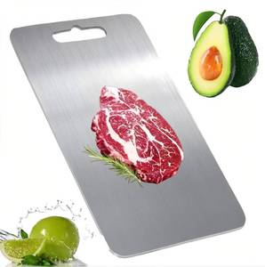 lot 43172 image: Titanium Cutting Board For Kitchen - 100% Pure Titanium Cutting Boardsand suitable for home kitchen cooking,Durable. 18inx12in - Retail $21