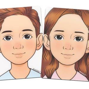 lot 43181 image: Bowitzki face painting practice board,2 pieces reusable colorful face paint practice board,painting makeup excersize template A4 size (Boy&girls) - Retail $13