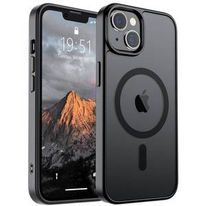 lot 43183 image: SUPFINE Magnetic for iPhone 15 Plus Case & iPhone 14 Plus Case(Compatible with MagSafe)(Military Grade Drop Protection) Translucent Shockproof Phone Cover,Black - Retail $10