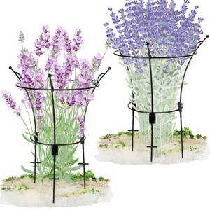 lot 9258 image: VICAMB 2 Pack Large Peony Cages and Supports,23.2 H X 13.4 D Metal Peony Support Rings,Tall Plant Support Garden Stakes for Outdoor Plants and Other Flopping Flowers - Retail $40
