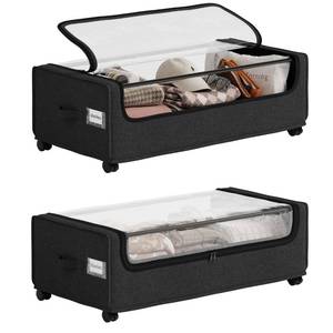 lot 9260 image: Vicforhui Under Bed Storage, Tall Size Under Bed Storage With Wheels, Under bed Shoe Storage, Metal Frame, 90L Capacity, Storage Drawers for Bedroom - Retail $40