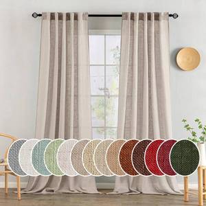 lot 9268 image: MIULEE Natural Linen Curtains 90 Inch Long 2 Panels for Bedroom Living Room, Soft Linen Textured Window Drapes Semi Sheer Light Filtering Back Tab Rod Pocket Farmhouse Modern Burlap Look Decor - Retail $39