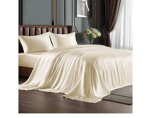 lot 9286 image: BEDELITE Satin Sheets Beige - Retail $25