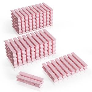 lot 9291 image: 100Pcs Clothes Pins Wooden, 2.9 Inch Colored Clothespins for Crafts, Pastel Colorful Clothespins for Hanging Clothes Picture Light Pink - Retail $10