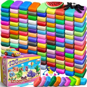 lot 9322 image: ESSENSON Air Dry Clay - 136 Colors Modeling Magic Clay, Best Gift for Boys & Girls Age 3-12 Year Old, DIY Molding Kids, with Sculpting Tools, Decoration Accessories, Kids Art Crafts - Retail $25