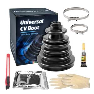 lot 9331 image: SKCOAUTO CVS18 Split Type CV Boot, Fits Shaft Size 22mm-28mm, (128mm) Height, Constant Velocity Joint Gaiter Repair Kit, Includes 2 Stainless Steel Clamps, cv axle boot, car boot - Retail $20