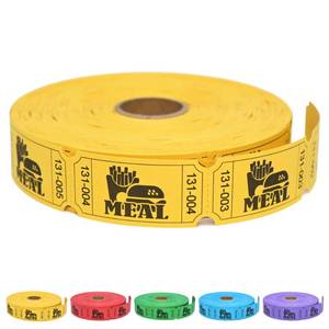 lot 42830 image: ESSENTIAL 1000 Raffle Tickets Rolls, Meal Tickets Single Roll for Events, Leisure, Movie Watching, Entertainment, Class Reward & Prizes - 5 Color Selection (Yellow) - Retail $8