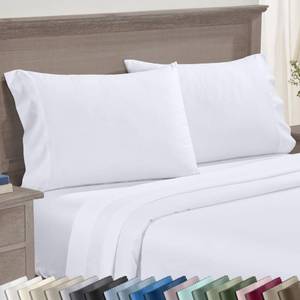 lot 42845 image: CALIFORNIA DESIGN DEN Luxuriously Soft Hotel Quality 600 Thread Count, 100% Cotton Set of 2 Cases, Crisp & Cool White Standard Pillow Cases Fits Standard & Queen Pillows (Bright White) - Retail $23