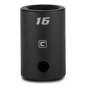 lot 42873 image: Capri Tools 16 mm Shallow Impact Socket, 12-Inch Drive, 6-Point, Metric - Retail $5