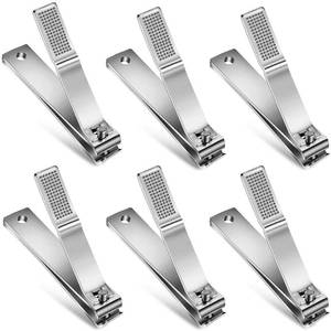 lot 42885 image: Mudder 6 Pcs Silver Large Nail Clippers Stainless Steel Ultra Sharp Sturdy Fingernail and Toenail Clipper Cutters Straight Edge Toenails Nail Trimmer Cutters for Men Women Thick Nails Anti-slip Handle - Retail $14