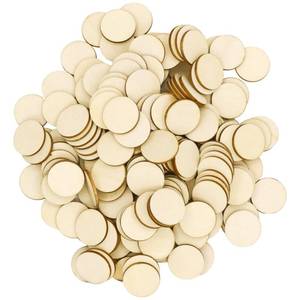 lot 42903 image: Jyongmer 100 Pieces Unfinished Wood Circle -1 Inch Round Disc Blank Natural Wooden Cutout Ornaments for Decoration DIY Craft Art Supplies, 0.11 inch Thick - Retail $6