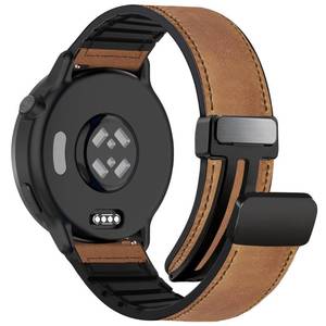 lot 42922 image: Farluya 22mm Magnetic Leather Silicone Band Compatible with Garmin Venu 3 45mmVenu 4 45mmVenu 2Vivoactive 4,Quick Release Genuine Leather Strap for Forerunner 570 47mm265255255 Music Women Men - Retail $10