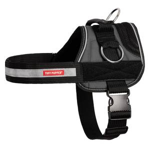 lot 42932 image: Tuff Pupper Fast Fit Harness for Extra Small Dogs  No Pull No Choke, Escape-Proof  Rugged Padded Breathable Vest  Traffic Control Handle  3 Leash Clips  Reflective Trim  Easy On Off (XS, Grey) - Retail $25