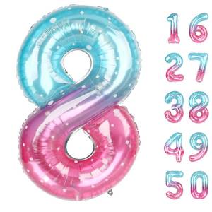 lot 42934 image: Giant Starry Foil Number 8th 18th 28th Birthday Balloons Starry Digit 8 Balloons for Men Women 80th Anniversary Party Decorations Supplies - Retail $7